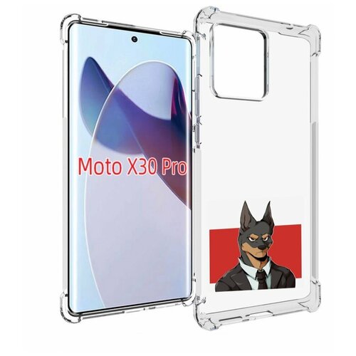Чехол MyPads офисный работник собака для Motorola Moto X30 Pro задняя-панель-накладка-бампер