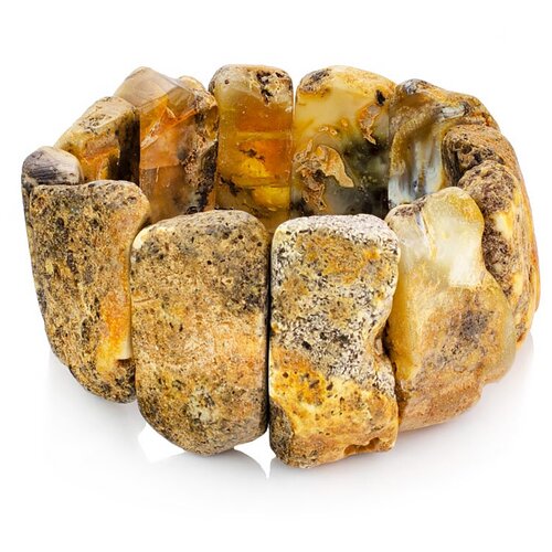 фото Amberholl красивый браслет «помпеи» из цельного янтаря с живописной текстурой