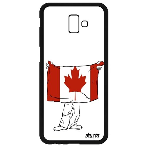 фото Новый чехол для смартфона // samsung galaxy j6 plus 2018 // "флаг канады с руками" стиль дизайн, utaupia, белый