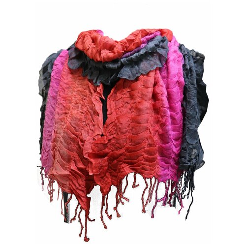Шарф Crystel Eden,140х35 см, черный, розовый шарф crystel eden 140х35 см красный черный