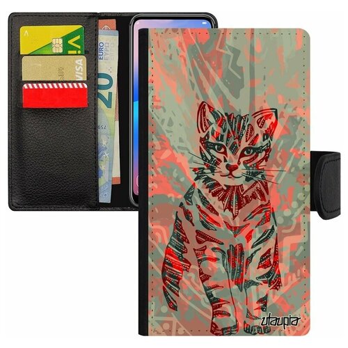 фото Чехол книжка на телефон apple iphone 7, "кот" котенок дикий utaupia