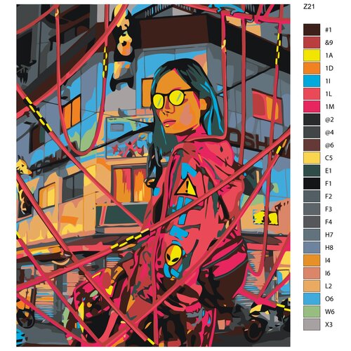 Картина по номерам Z21 Девушка Ниндзя, 60x80 см картина по номерам z20 девушка радуга 60x80 см