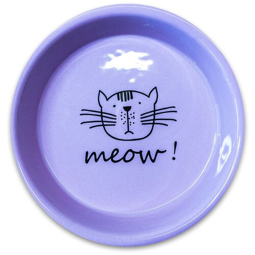 фото Керамикарт - миска керамическая для кошек meow! 200 мл, сиреневая