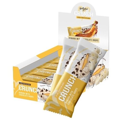 Протеиновый батончик BootyBar Crunch, 960 г, банан с шоколадом bootybar crunch standart 60 г коробка 16шт pistachio