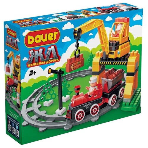 Конструктор Bauer 925 Железная дорога Перевозка леса с Блокменом, 98 дет.