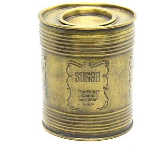 Банка из латуни с красивой гравировкой для сахара