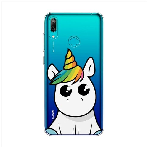 фото Силиконовый чехол "глазастый единорог" на huawei y7 2019 / хуавей y7 2019 case place