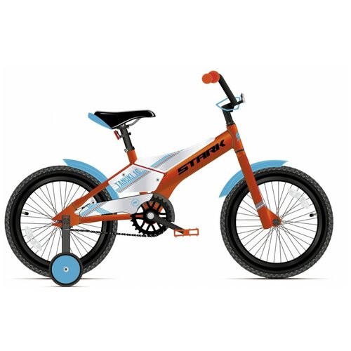 Детский велосипед Stark Tanuki 16 Boy год 2021 цвет Оранжевый-Голубой 959000₽