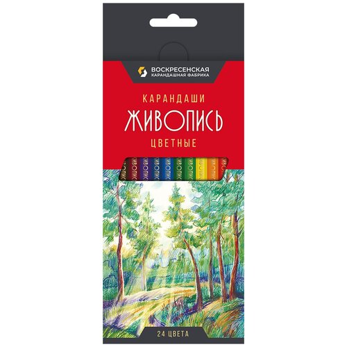 фото Вкф живопись jiv-cp-1024 набор цветных карандашей 24 цв. 1 шт. воскресенская карандашная фабрика