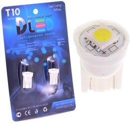 Светодиодная автомобильная лампа T10 - W5W - 1 SMD 5050 (Комплект 2 лампы.) Синяя