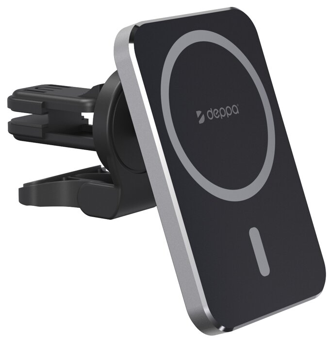 Автомобильное зарядное устройство для Apple Deppa Mage Safe Qi для iPhone магнитный черный (55185) - фотография № 1