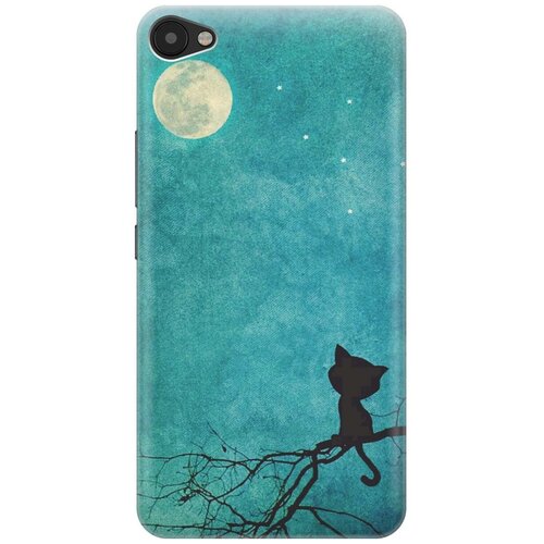 фото Re:pa накладка transparent для meizu u20 с принтом "котенок и луна"