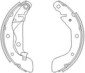 Барабанные тормозные колодки задние REMSA 4208.00 для Chevrolet Kalos, Chevrolet Aveo, Chevrolet Spark, Daewoo Kalos (4 шт.)