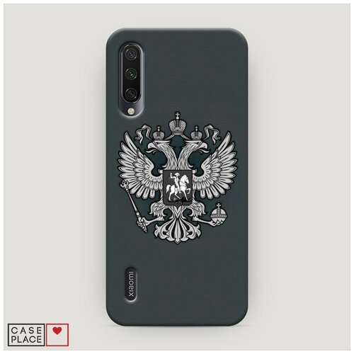фото Чехол пластиковый xiaomi mi cc9e герб россии серый case place