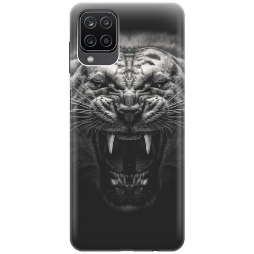 фото Ультратонкий силиконовый чехол-накладка для samsung galaxy a12 с принтом "оскал тигра" gosso