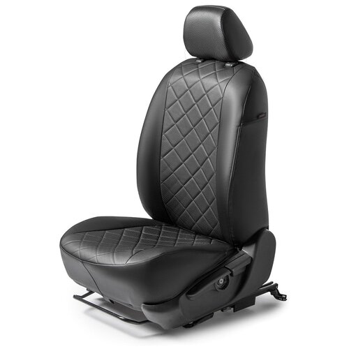 фото Авточехлы rival ромб (спинка 40/60) для сидений hyundai ix35 2010-2015, эко-кожа, черные, sc.2305.2