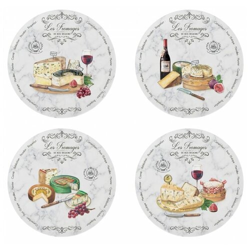 фото Набор из 4 тарелок для сыра "les fromages" в подарочной упаковке easy life