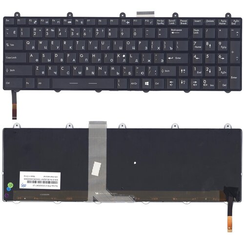 Клавиатура для ноутбука MSI GE60 GE70 GT70 с подсветкой черная с рамкой клавиатура для ноутбука msi ge70 черная с рамкой и подсветкой 7 цветов