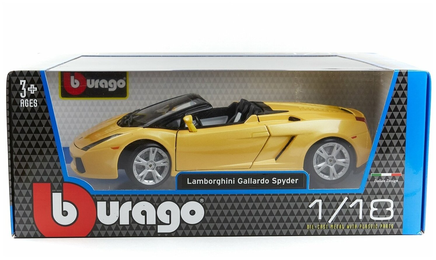 Bburago Коллекционная машинка 1:18 Lamborghini Gallardo Spyder, 18-12016, желтая - фото №13