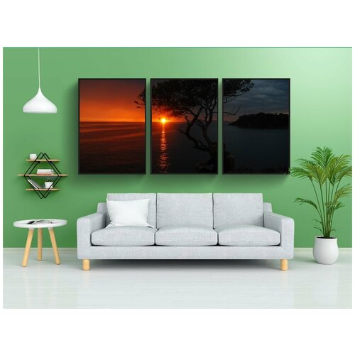 фото Набор модулных постеров для интерьера "закат, небеса, пейзаж" 60x90 см. в тубусе, без рамки lotsprints