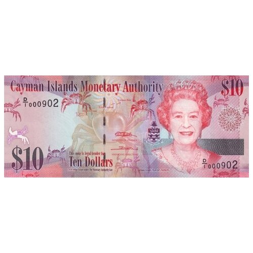 Каймановы острова 10 долларов 2010 г «Орхидея» UNC