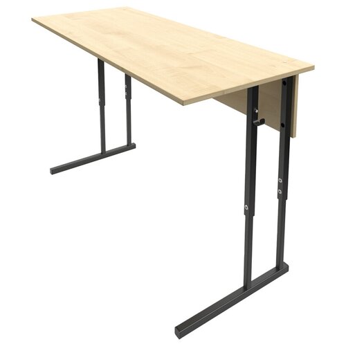 Парта Мета Мебель Парта ученическая регулируемая 4-6 гр. двух мест регулировка наклона столешницы 120x50 см клен/черный