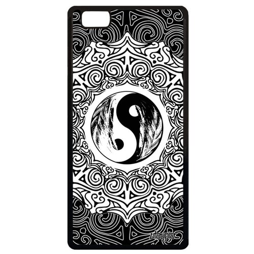 фото Модный чехол на телефон // huawei p8 lite 2015 // "инь и ян" yin and yang черное и белое, utaupia, серый