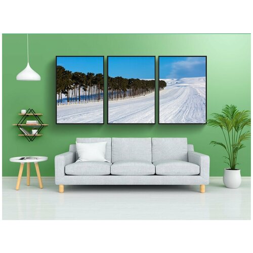 фото Набор модулных постеров для интерьера "азербайджан, снег, зима" 60x90 см. в тубусе, без рамки lotsprints