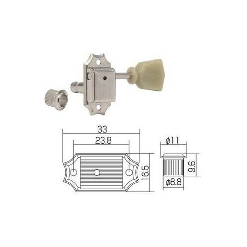 Gotoh SD90-SL-N колки Vintage style, 3+3, цвет никель, тюльпан (пластик)