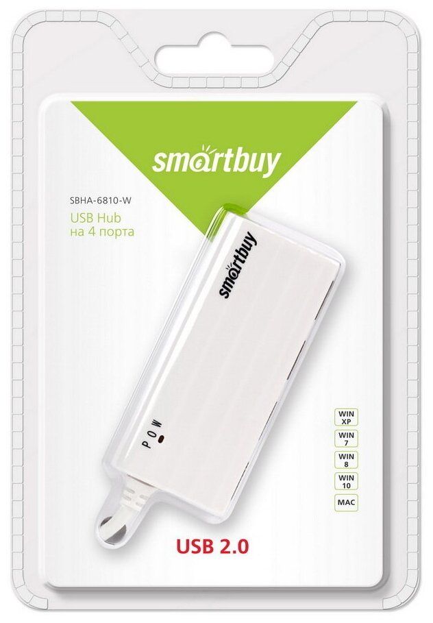 Концентратор USB 20 Smartbuy SBHA-6810-W