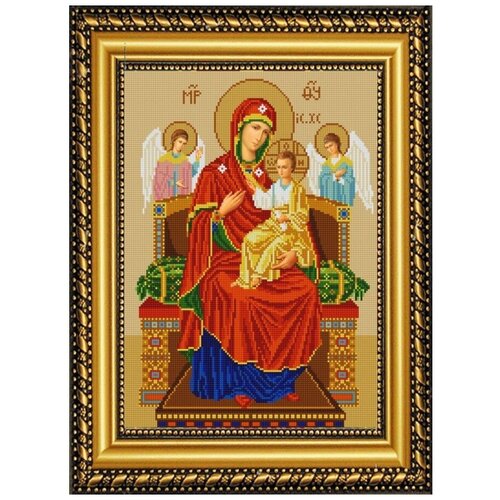 рисунок на ткани конёк богородица казанская 20x25 см Рисунок на ткани (Бисер) конёк арт. 9219 Богородица Всецарица 29х39см