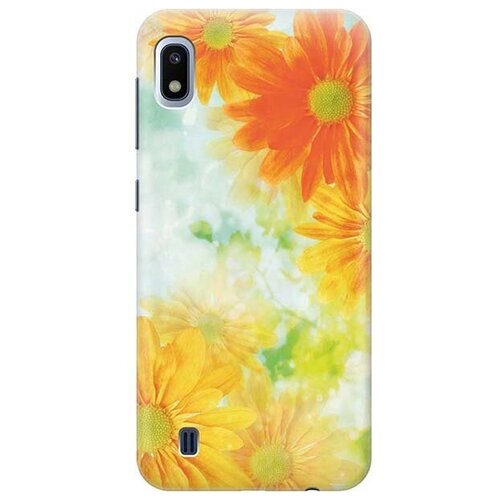 фото Ультратонкий силиконовый чехол-накладка для samsung galaxy a10 с принтом "оранжевые цветы" gosso