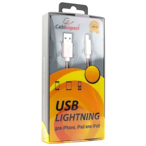 кабель usb на lightning 1м 2 4a для зарядки iphone и передачи данных Lightning USB кабель Cablexpert CC-G-APUSB02Cu-1M 1.0m