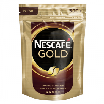 Кофе растворимый Nescafe Gold сублимированный с добавлением молотого, пакет, 500 г