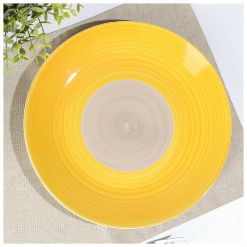 Доляна Тарелка керамическая обеденная Доляна «Бутон», d=27 см, цвет жёлтый