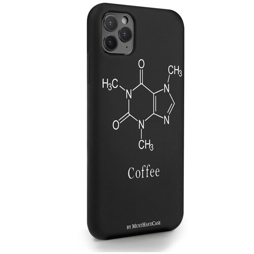 фото Черный силиконовый чехол musthavecase для iphone 11 pro max молекула кофе для айфон 11 про макс противоударный