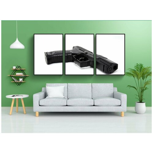 фото Набор модулных постеров для интерьера "пистолет, виды спорта, страйкбол" 60x90 см. в тубусе, без рамки lotsprints