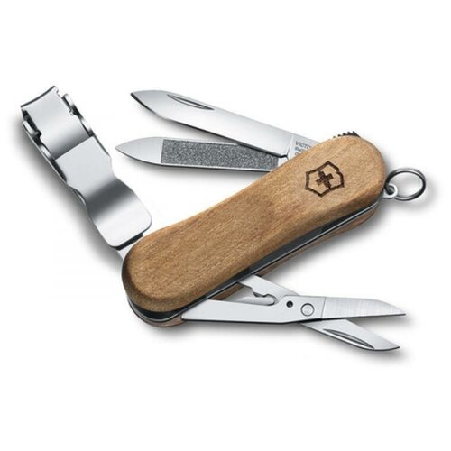 Нож-брелок Victorinox Classic Nail Clip Wood 580, 65 мм, 6 функций, дерево