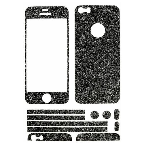 Защитная пленка с блестками на две стороны для iPhone 5/5S/SE, Color Screen, (два комплекта), черная защитная пленка для iphone 5 5s se на заднюю поверхность матовая