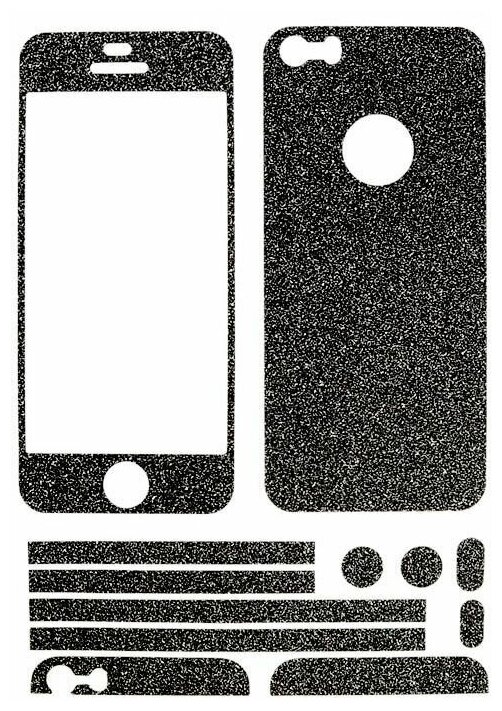 Защитная пленка с блестками на две стороны для iPhone 5/5S/SE, Color Screen, (два комплекта), черная