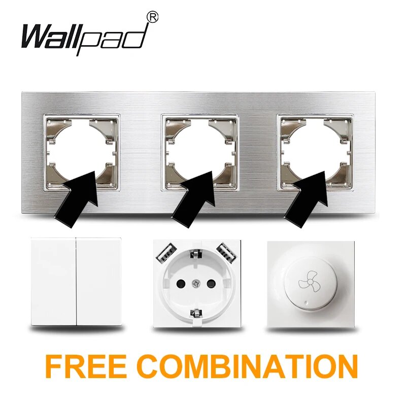 Wallpad EU Socket серебристая — фото 1