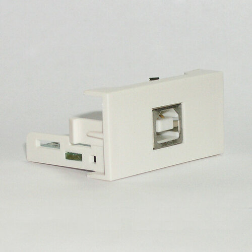 Розетка USB 2.0 тип "B" / Dr.HD SOC USB 2.0 B белый, размер 22.5х45 мм