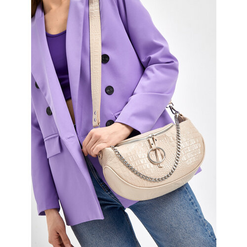 Сумка кросс-боди Chic a Loco 315, фактура под рептилию, бежевый