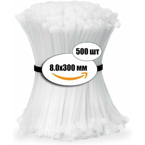 Кабельные стяжки хомуты 500 шт 80x300 мм пластиковые белые 2399₽