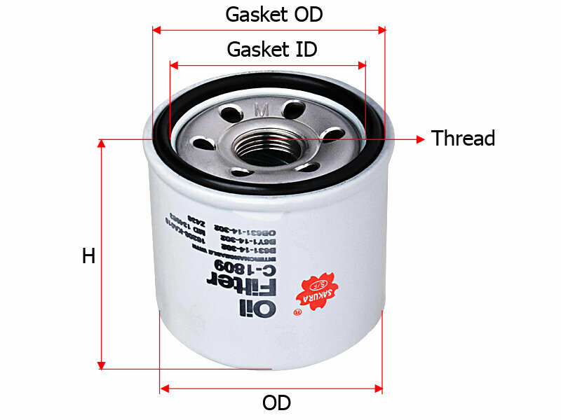 Фильтр масляный для Хендай Акцент ТагАЗ 2000-2011 год выпуска (Hyundai Accent ТагАЗ) SAKURA C1809SBP
