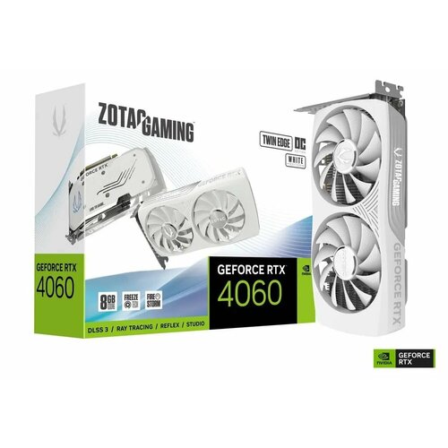 Видеокарта ZOTAC GeForce RTX 4060 Twin Edge OC White Edition 8 ГБ ZT-D40600Q-10M 6146500₽