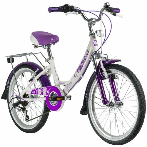 Велосипед NOVATRACK 20, GIRLISH line, белый, алюм, 6 скоростей, Shimano