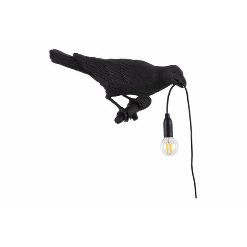 Настенный светильник Seletti Птица смотрит направо 30x135 см h17 см смола черный 33600₽