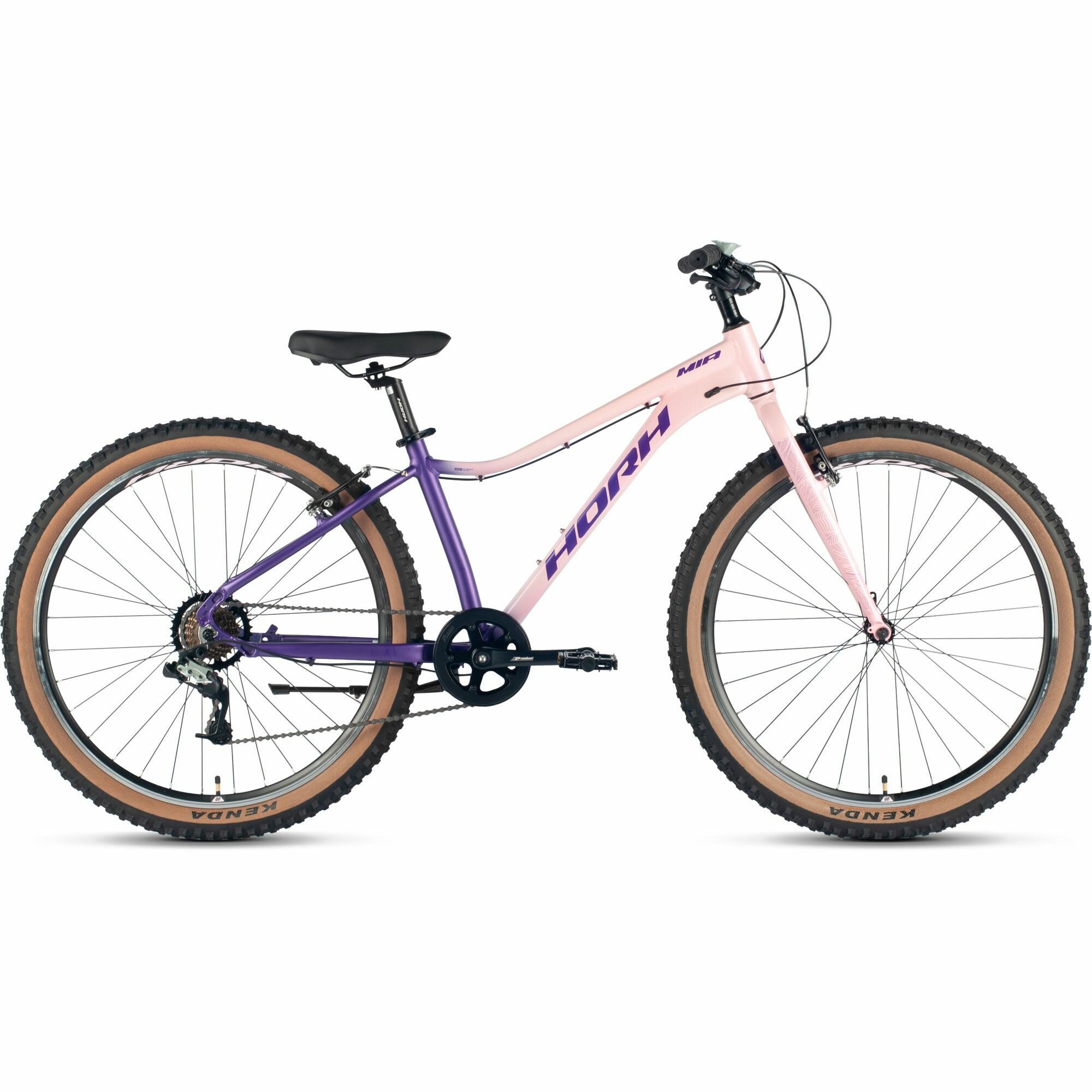 Велосипед Horh Mia MVB 7.0 27.5" (2024) Pink-Purple, взрослый, женский, алюминиевый, 7 скоростей, ободные V-brake тормоза, размер рамы 15, рост 160-170 см
