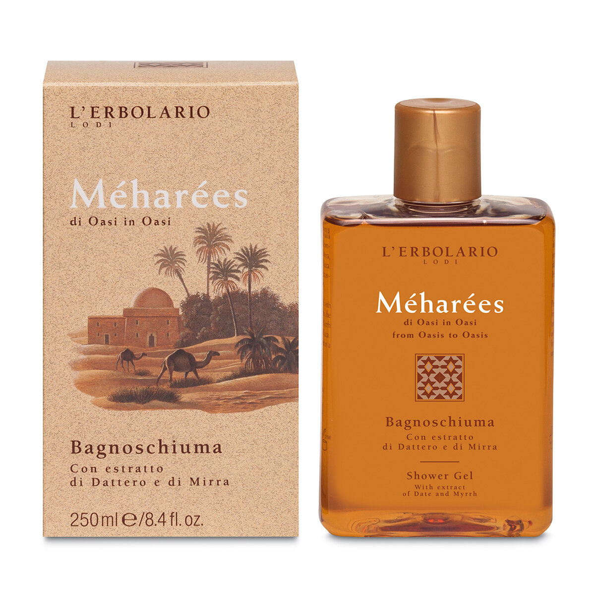 L'ERBOLARIO Гель для душа увлажняющий очищающий Meharees Shower Gel 250мл